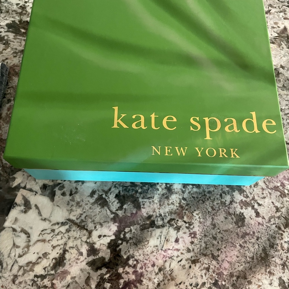 Kate Spade wedge wedges lobster 9.5 Striped Wedge Sandals  Lobster LEATHER - Picture 12 of 13